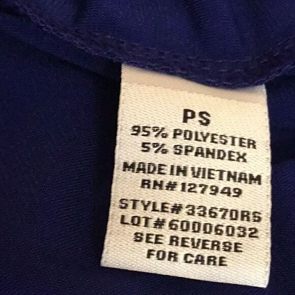 3/4 sleeve dress with belted waist in size PS in a royal blue color - Picture 15 of 16